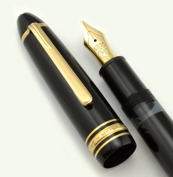 Montblanc Meisterstuck 146 - Black w Gold Trim, Piston Fill, 14k